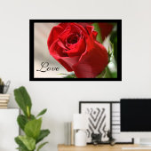 レッドローズラブポスタープリント ポスター (ホームオフィス)