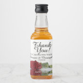 レッドローズリフレクション結婚ズサンキューミニ リキュールボトルラベル (正面)