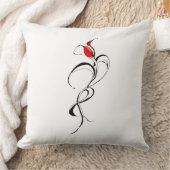 レッドローズレディトライバルタトゥーデザイン クッション (ブランケット)