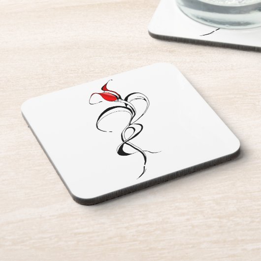 レッドローズレディトライバルタトゥーデザイン コースター (左側)