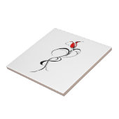 レッドローズレディトライバルタトゥーデザイン タイル (側面)