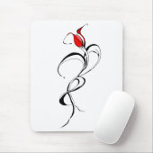 レッドローズレディトライバルタトゥーデザイン マウスパッド (マウス)