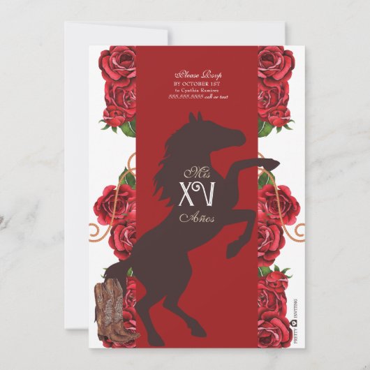 レッドローズロデオウエスタンチャロキンセアニェラ 招待状 (裏面)