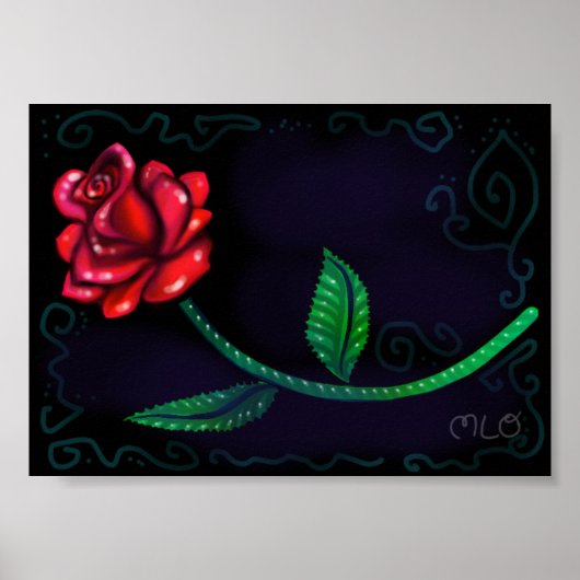 レッドローズロマンスアートプリント ポスター (正面)