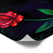 レッドローズロマンスアートプリント ポスター (角)