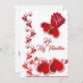 レッドローズロマンチックハートズビーマイバレンタイン シーズンカード (正面/裏面)