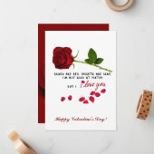 レッドローズロマンチック私は愛するバレンタインデーのカード ノートカード (正面/裏面インサイチュ)