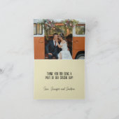 レッドローズヴィンテージアールデコ結婚写真 サンキューカード (内部)