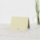 レッドローズヴィンテージアールデコ結婚写真 サンキューカード (裏面)