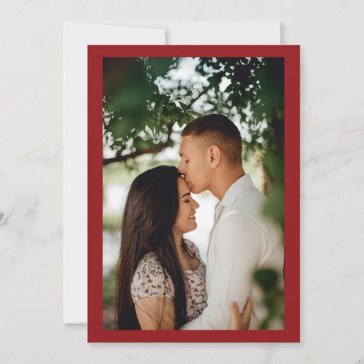 レッドローズヴィンテージフローラ植物写真結婚ズ 招待状 (裏面)