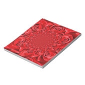 レッドローズ万華鏡のように千変万化するパターン:ハッピーバレンタインデーアート ノートパッド (回転)