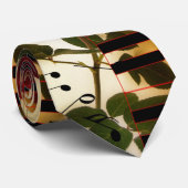 レッドローズ付きピアノキーボード ネクタイ (ロール)