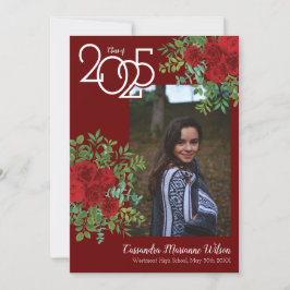 レッドローズ写真卒業発表 招待状