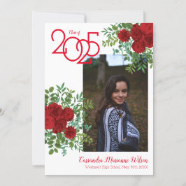 レッドローズ写真卒業発表 招待状