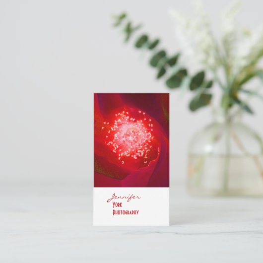 レッドローズ写真名刺 名刺 (スタンド正面)