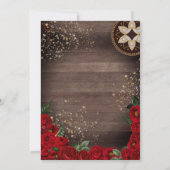 レッドローズ女性のカーボーイブーツウェスタンチャロキンセアニラ 招待状 (裏面)