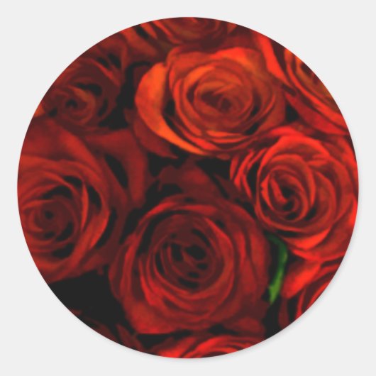 レッドローズ封筒用シールシール ラウンドシール (正面)
