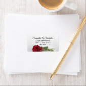 レッドローズ独身のエレガントなウェディングアドレス ラベル (インサイチュ)