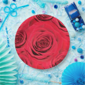 レッドローズ紙プレート ペーパープレート (パーティー)