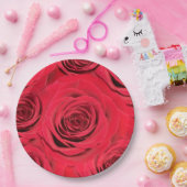 レッドローズ紙プレート ペーパープレート (パーティー)