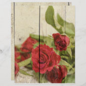 レッドローズ素朴ウッドスクラップブック作りクラフト紙 (正面/裏面)