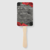 レッドローズ素朴ウッドブラックレース結婚ズ ハンドファン (裏面)