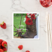 レッドローズ素朴カウボーイブーツウェスタンブライダルシャワー スタンダードカクテルナプキン (インサイチュ)