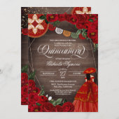 レッドローズ素朴チャラ/マリアチドレスキンセアニラ 招待状 (正面/裏面)