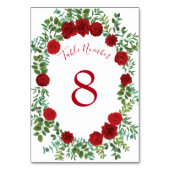 レッドローズ結婚のエレガントクラシック テーブルナンバー (正面)