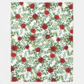 レッドローズ結婚のエレガントクラシック フリースブランケット (正面)