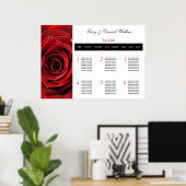 レッドローズ結婚のシーティングテーブルプラン ポスター (ホームオフィス)