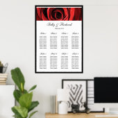 レッドローズ結婚のテーブル席計画 ポスター (ホームオフィス)