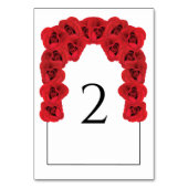 レッドローズ結婚のテーブル番号カード テーブルナンバー (正面)