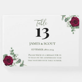 レッドローズ結婚のテーブル番号 ゲストブック