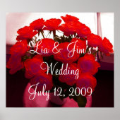 レッドローズ結婚のバレンタインデーのポスター – カスタマイズ可能 ポスター (正面)