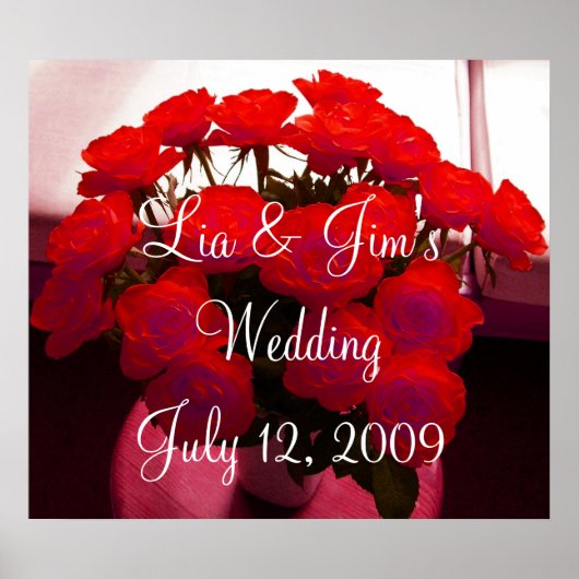 レッドローズ結婚のバレンタインデーのポスター – カスタマイズ可能 ポスター (正面)