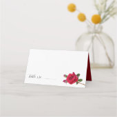 レッドローズ結婚のプレイスエスコートカード立ち プレイスカード (正面)