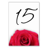 レッドローズ結婚の垂直テーブル番号カード テーブルナンバー (裏面)