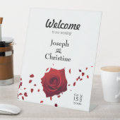 レッドローズ結婚の歓迎 台座サイン (インサイチュ)