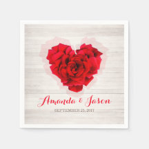 レッドローズ結婚の紙ナプキンスhhn01