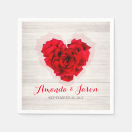 レッドローズ結婚の紙ナプキンスhhn01 スタンダードカクテルナプキン