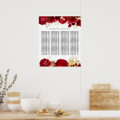 レッドローズ結婚またはキンセアニェラ座席表 ポスター (キッチン)