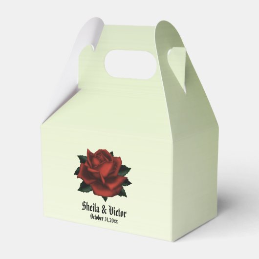 レッドローズ結婚ゴシックパーソナライズされたズ フェイバーボックス (正面サイド)