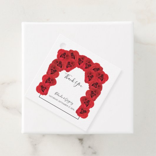 レッドローズ結婚ズギフトメッセージカード フェイバータグ (インサイチュ)