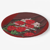 レッドローズ結婚ズプレート ペーパープレート (アングル)
