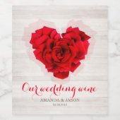 レッドローズ結婚ズワイン/ワきらめくインラベルhhn01 ワインラベル (シングルラベル)