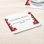 レッドローズ結婚ズ スクエアペーパーコースター (アングル)