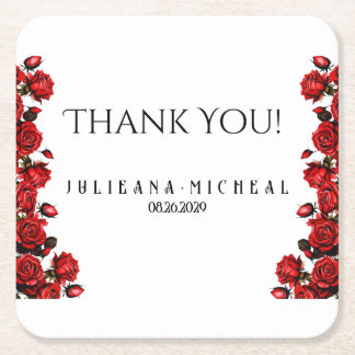 レッドローズ結婚ズ スクエアペーパーコースター