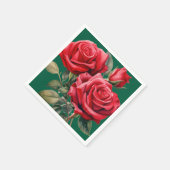 レッドローズ結婚ズ スタンダードカクテルナプキン (角)