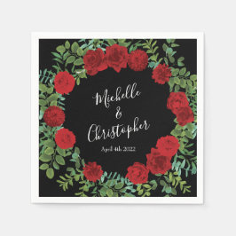 レッドローズ結婚ズ スタンダードカクテルナプキン